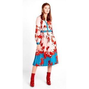 Ted Baker Karolyn Fantasia Floral Midi Dress - GORGEOUS!! - Size: 4-6 - NWT